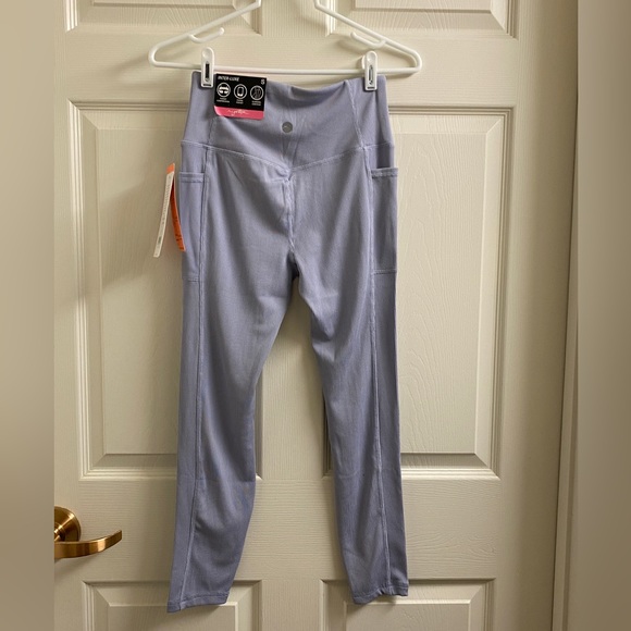X by Gottex lavender ribbed leggings. - Picture 2 of 5